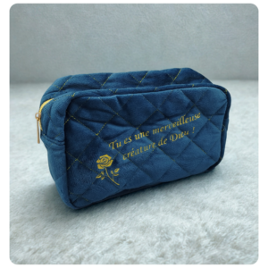 Pochette velours bleu