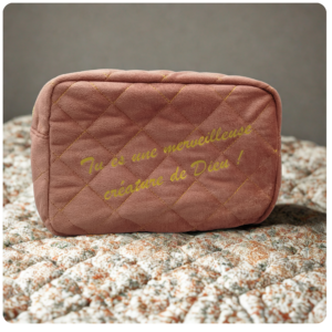 Pochette velours rose
