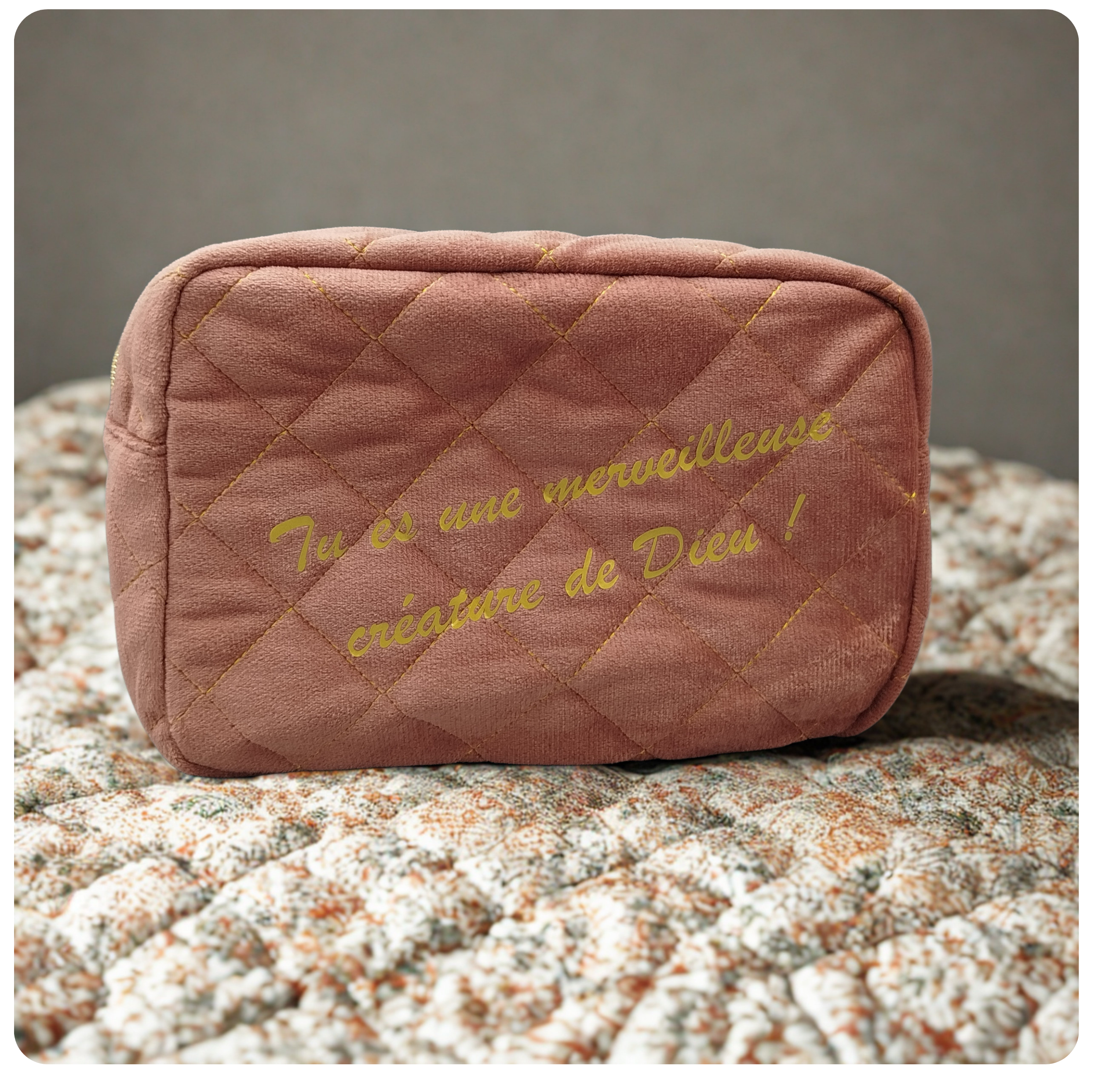 Pochette velours rose