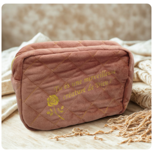 Pochette velours rose