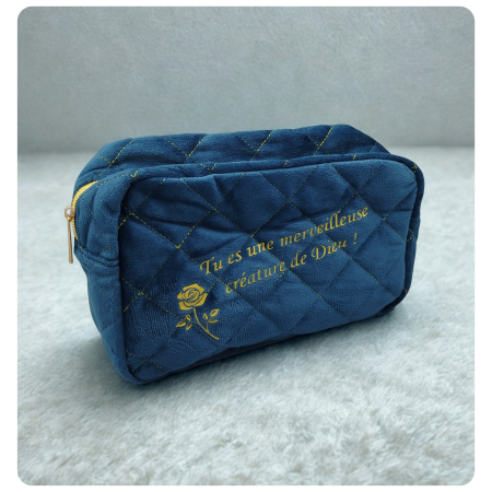 pochette velours bleue